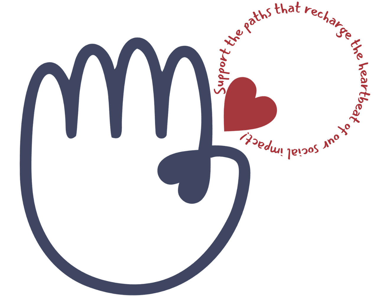 Brand logo edited by Aperturas Creativas, adding a phrase around the red heart