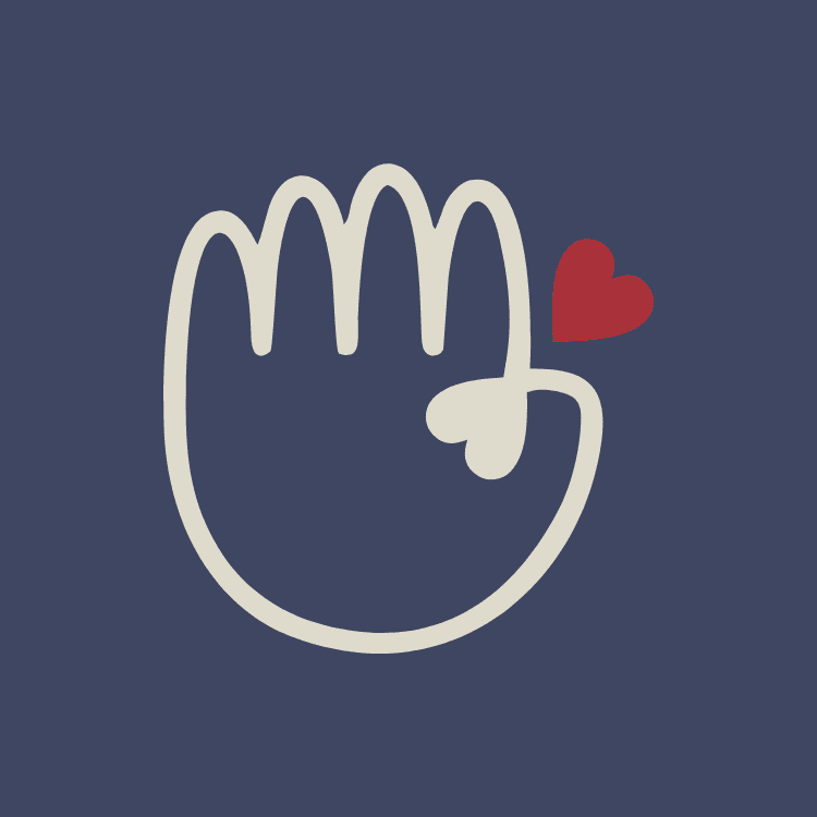 Alternative brand logo with blue background, illustrated by Luisina Hernández