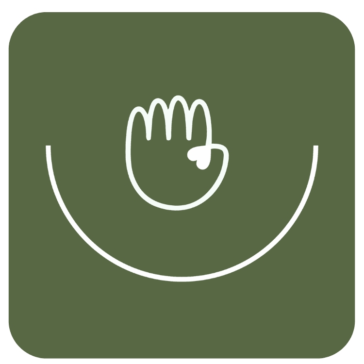 Alternative brand logo with green background, illustrated by Luisina Hernández